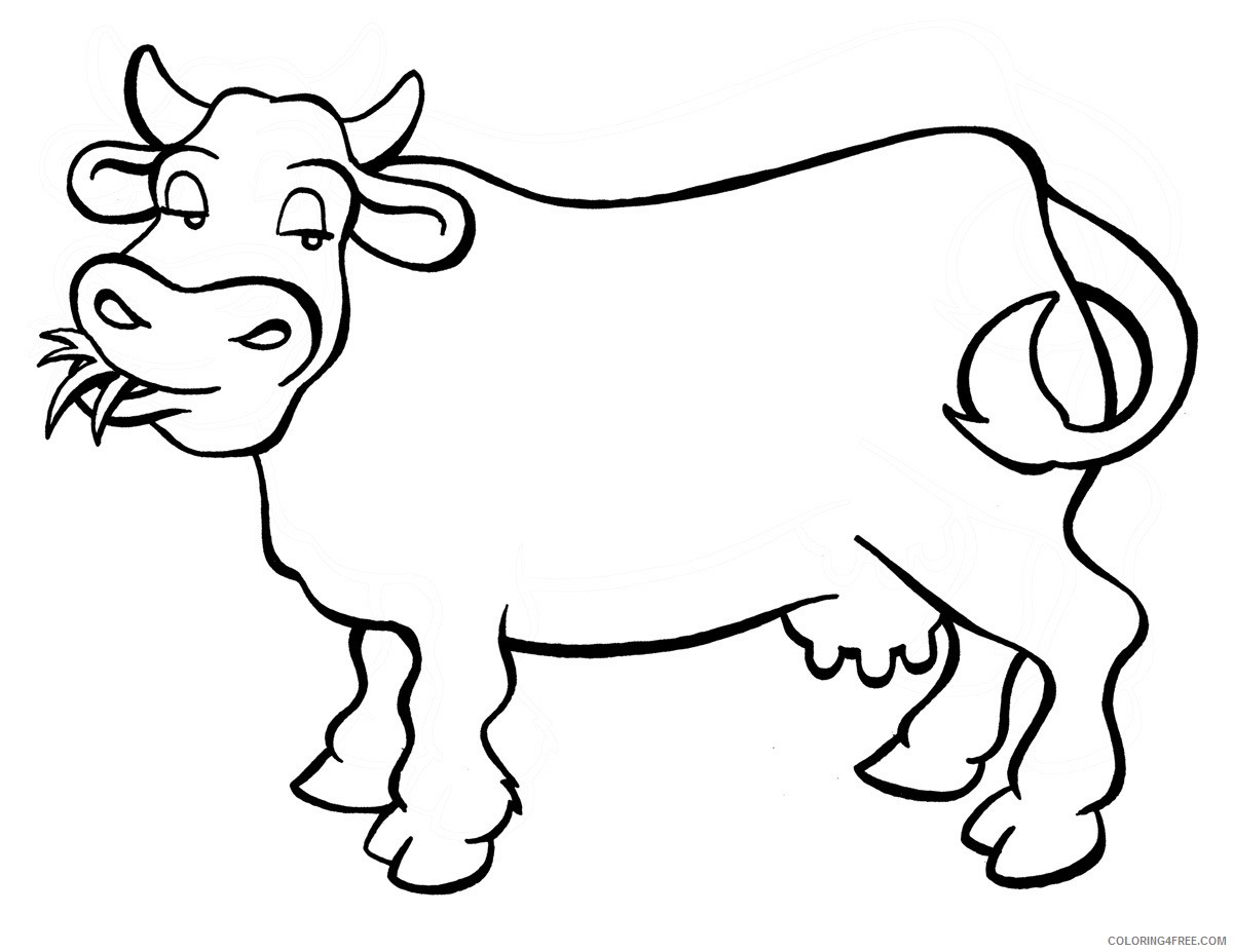 cow coloring pages eating grass Coloring4free