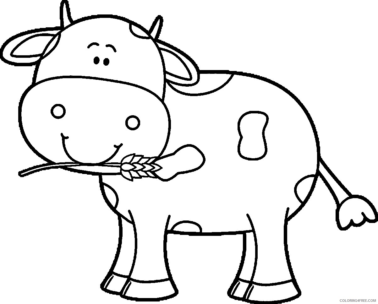 cow coloring pages for preschooler Coloring4free