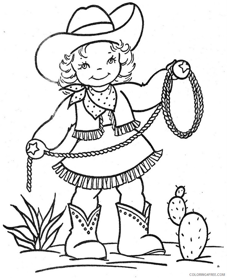 cowboy coloring pages for girls Coloring4free