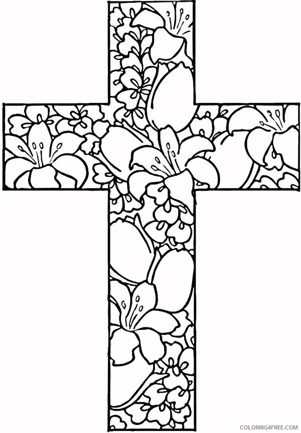 cross coloring pages for adults Coloring4free