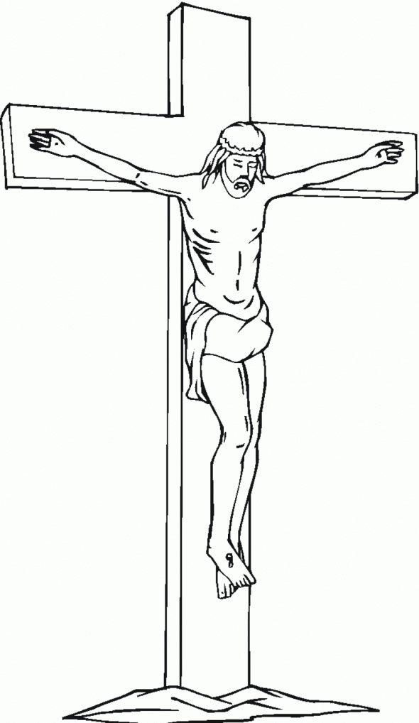 cross coloring pages with jesus Coloring4free