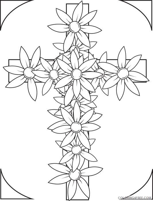 cross flowers coloring pages Coloring4free