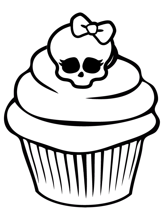 cupcake coloring pages monster high Coloring4free