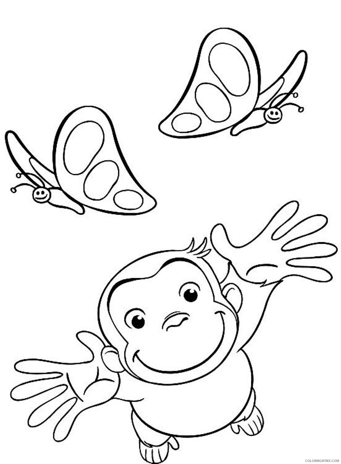 curious george coloring pages and butterfly Coloring4free