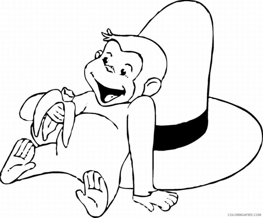 curious george coloring pages eating banana Coloring4free