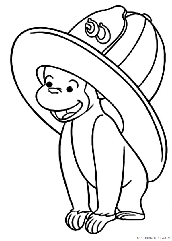 curious george coloring pages firefighter hat Coloring4free