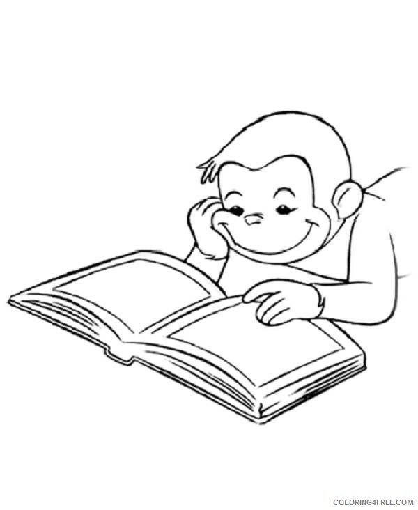 curious george coloring pages reading book Coloring4free