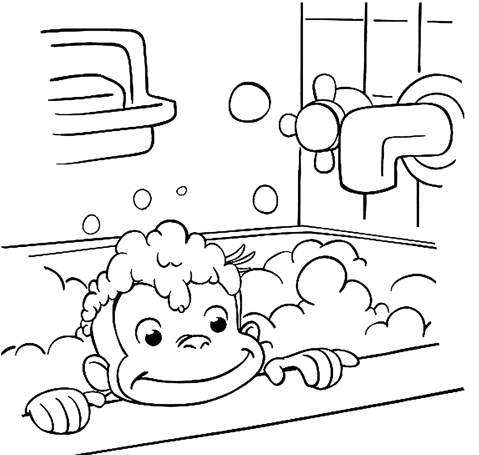 curious george coloring pages take a bath Coloring4free