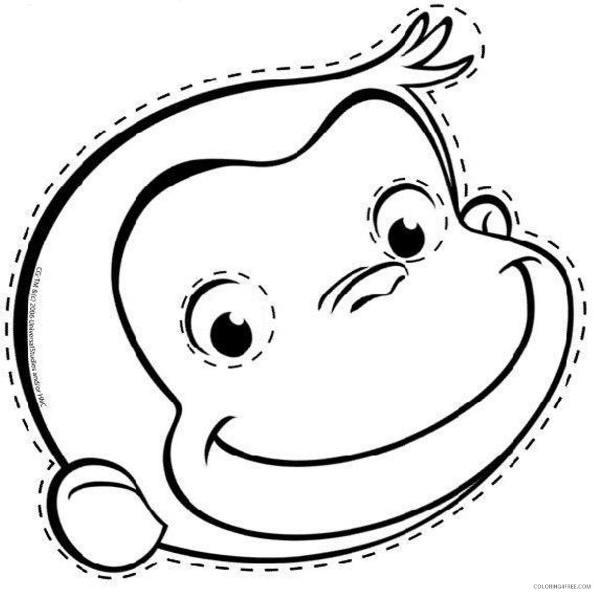 curious george face coloring pages Coloring4free