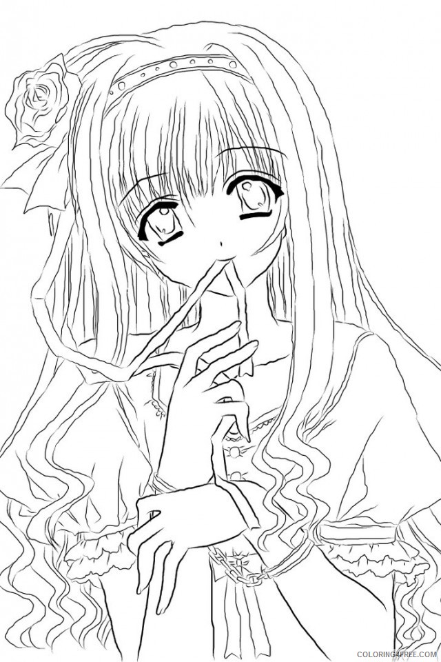 cute anime girl coloring pages Coloring4free