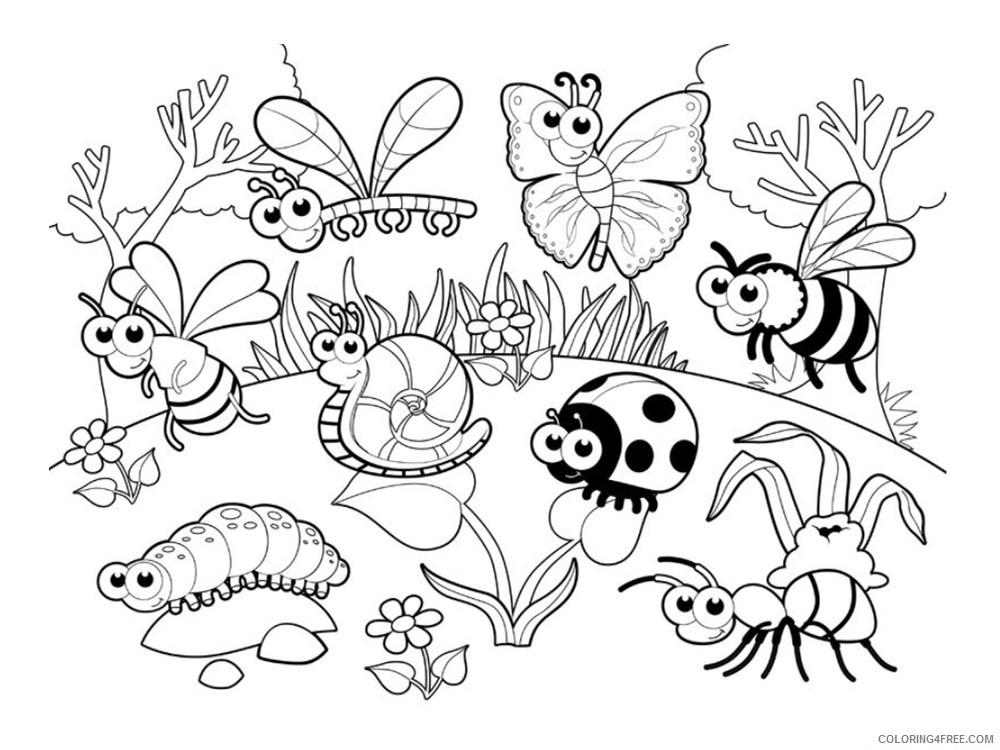 cute bug coloring pages to print Coloring4free