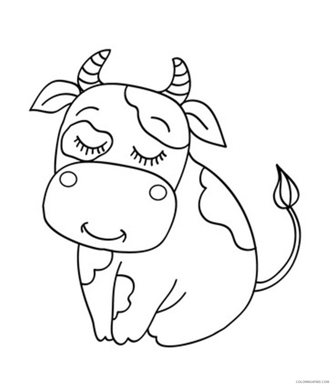 cute cow coloring pages to print Coloring4free