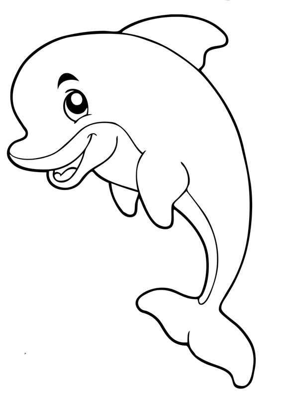 cute dolphin coloring pages for kids Coloring4free