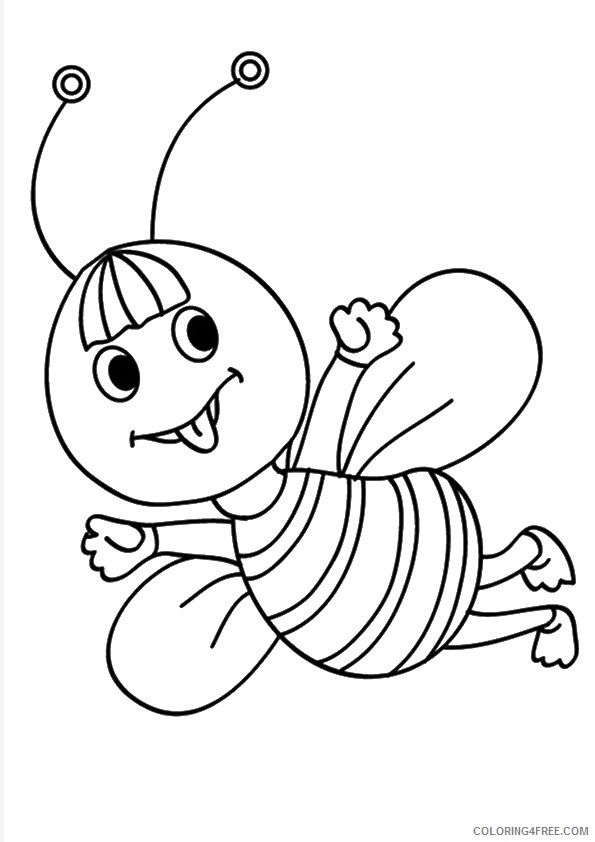 cute insect coloring pages flying Coloring4free