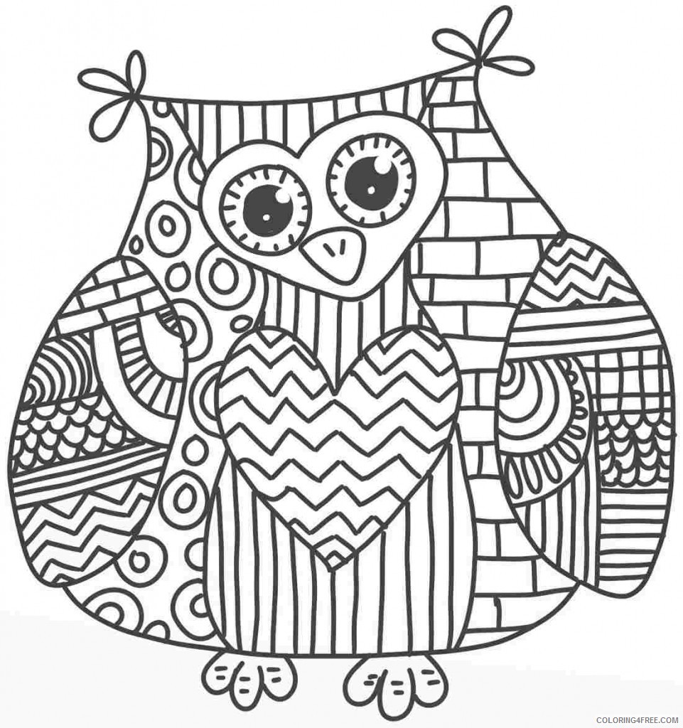 cute owl adult coloring pages Coloring4free