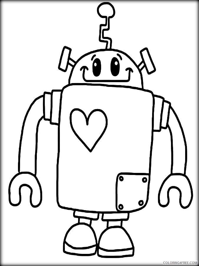 cute robot coloring pages to print Coloring4free