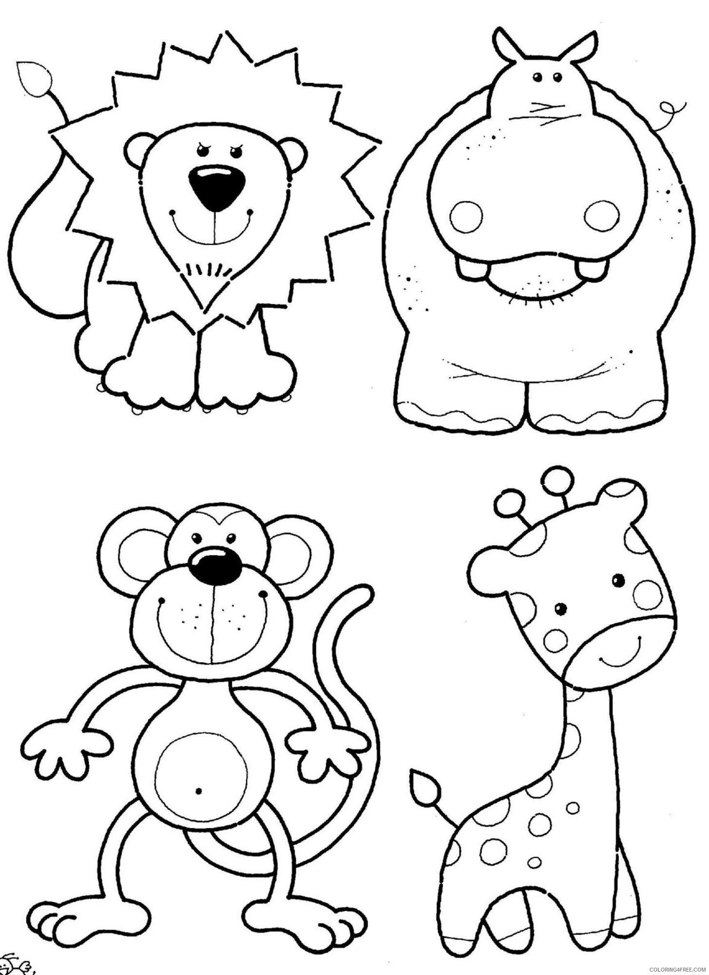 cute zoo animals coloring pages Coloring4free