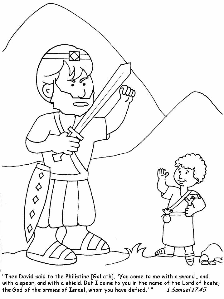 david and goliath coloring pages bible samuel Coloring4free