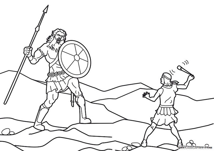 david and goliath fight coloring pages to print Coloring4free
