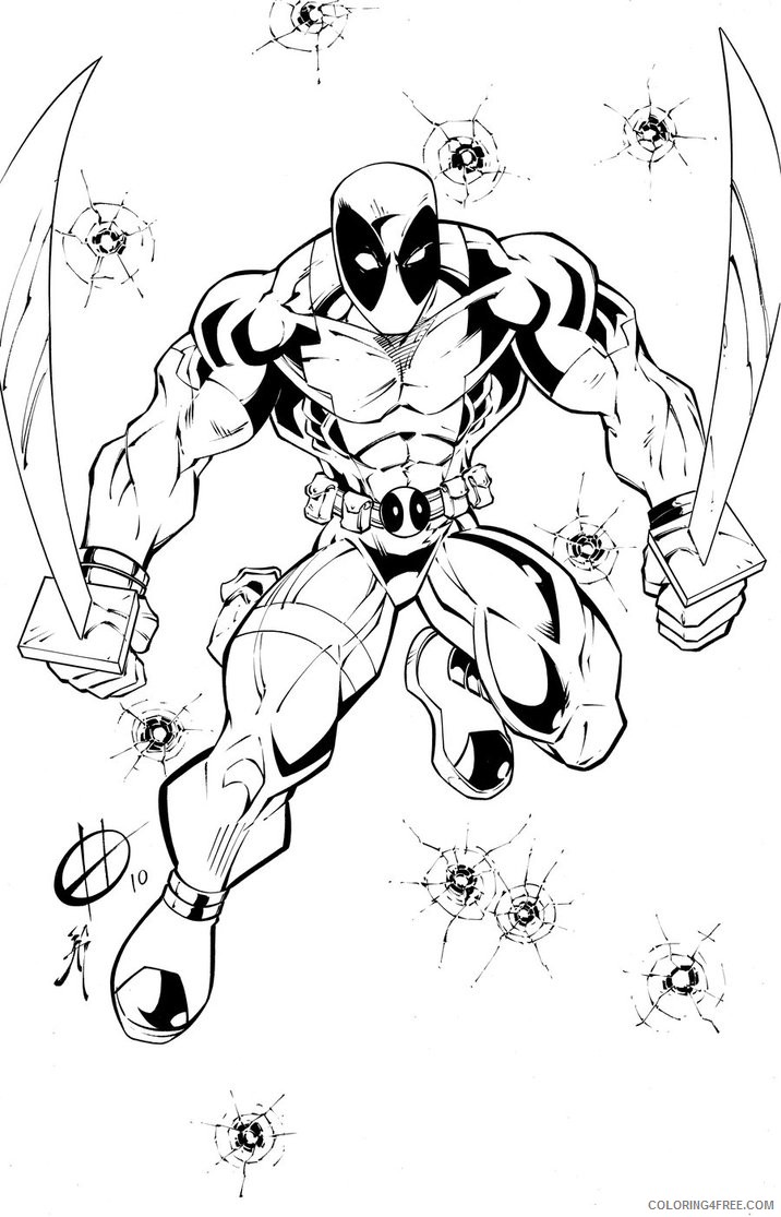 deadpool coloring pages to print Coloring4free