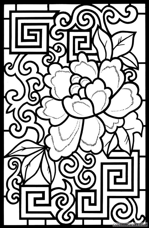 design coloring pages chinese flower Coloring4free