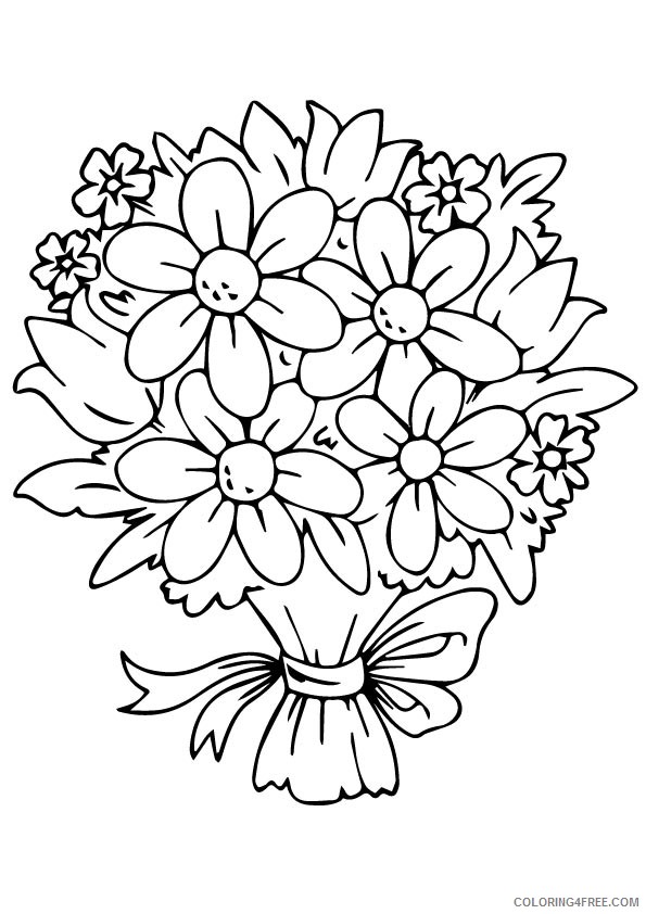 design coloring pages flowers bouquet Coloring4free