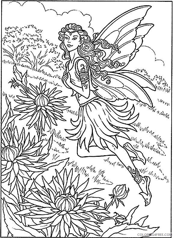 detailed coloring pages fairy Coloring4free