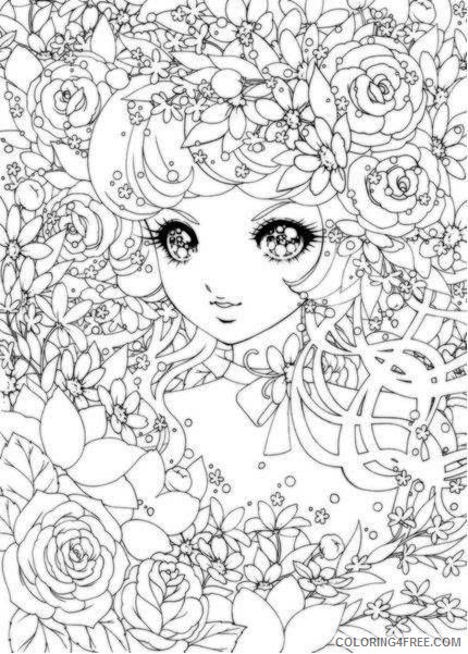 detailed coloring pages of anime girl Coloring4free