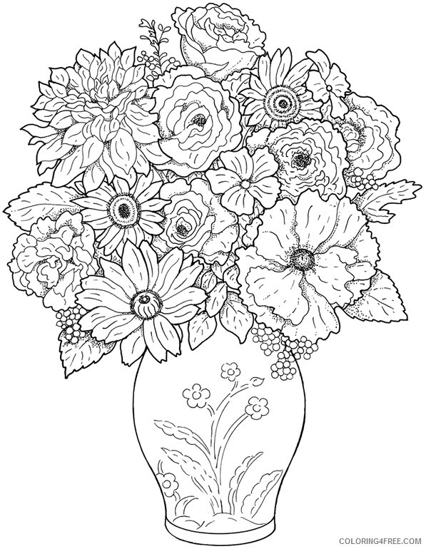 detailed coloring pages of flowers Coloring4free