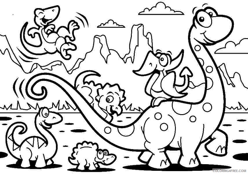 dinosaurs cartoon coloring pages for kids Coloring4free