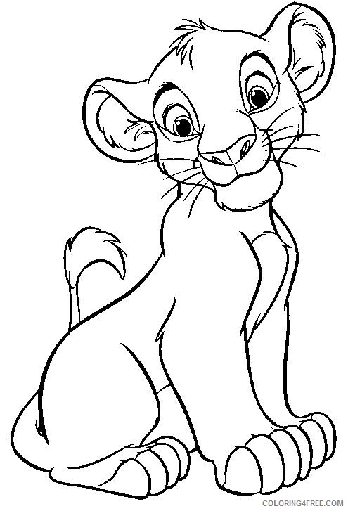 disney characters coloring pages simba Coloring4free