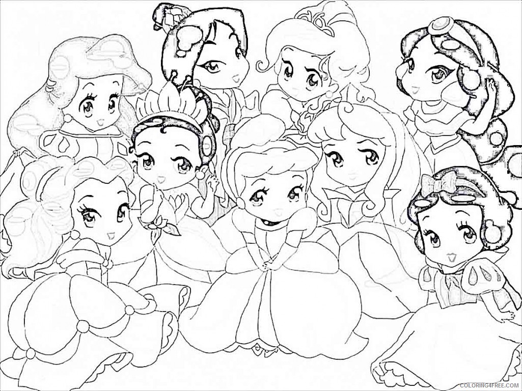 disney coloring pages cute princesses Coloring4free