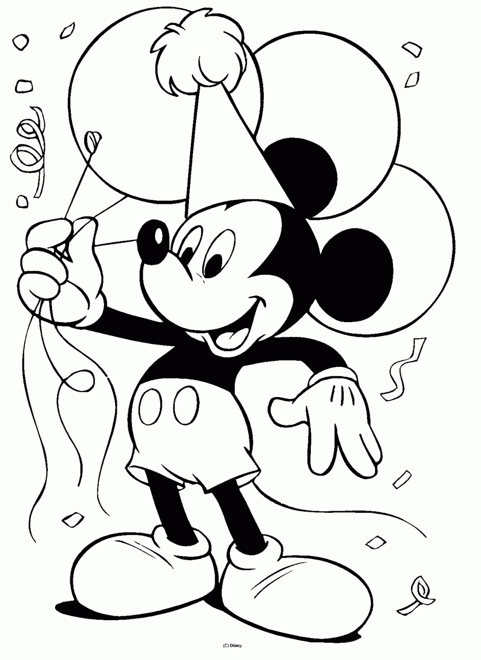 disney coloring pages mickey mouse birthday Coloring4free