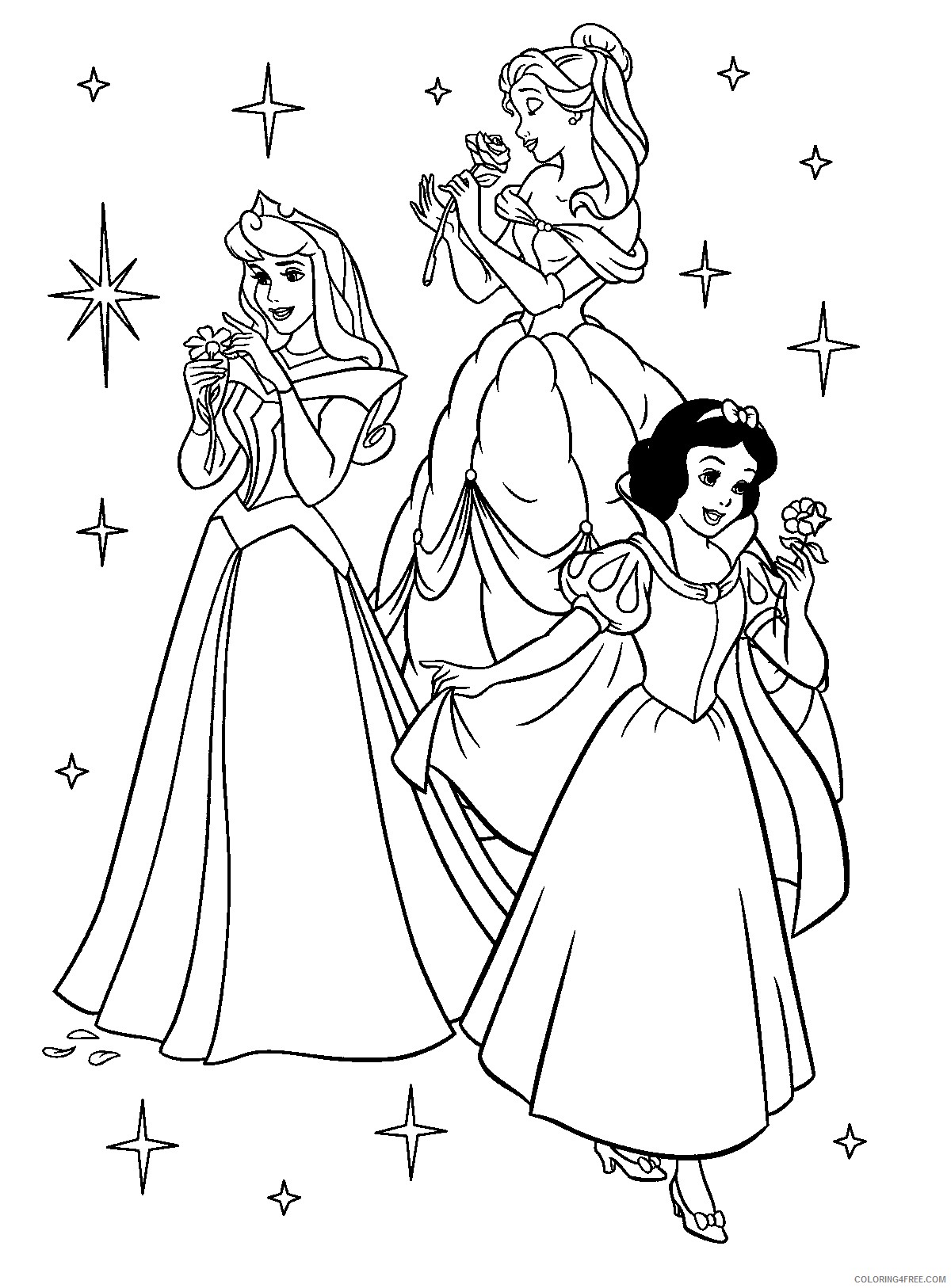 disney princesses coloring pages belle snow white Coloring4free