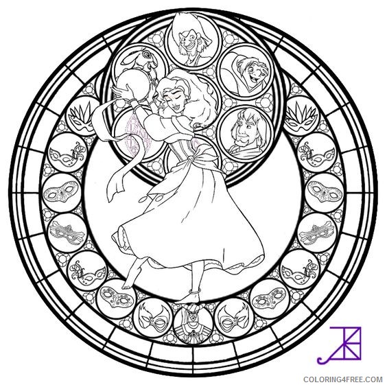 disney stained glass coloring pages Coloring4free
