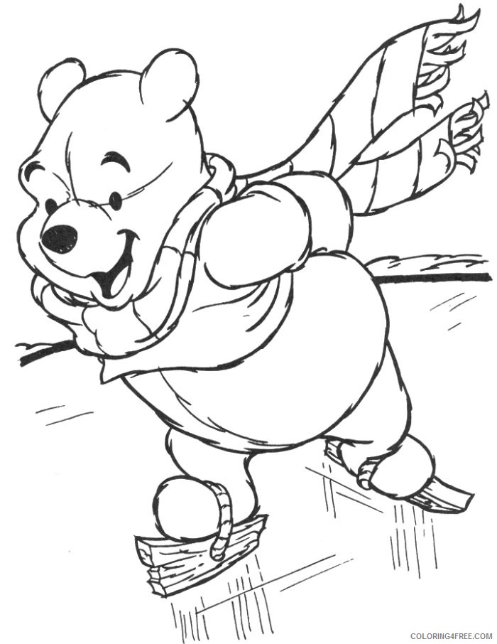 disney winter coloring pages winnie the pooh Coloring4free