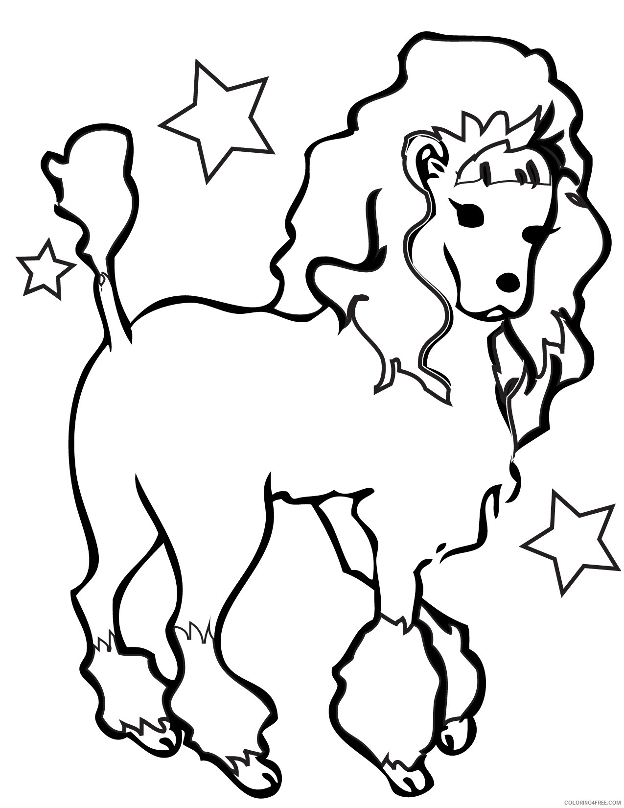 dog coloring pages poodle Coloring4free