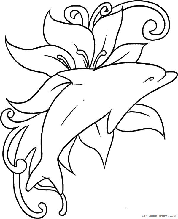 dolphin coloring pages free to print Coloring4free