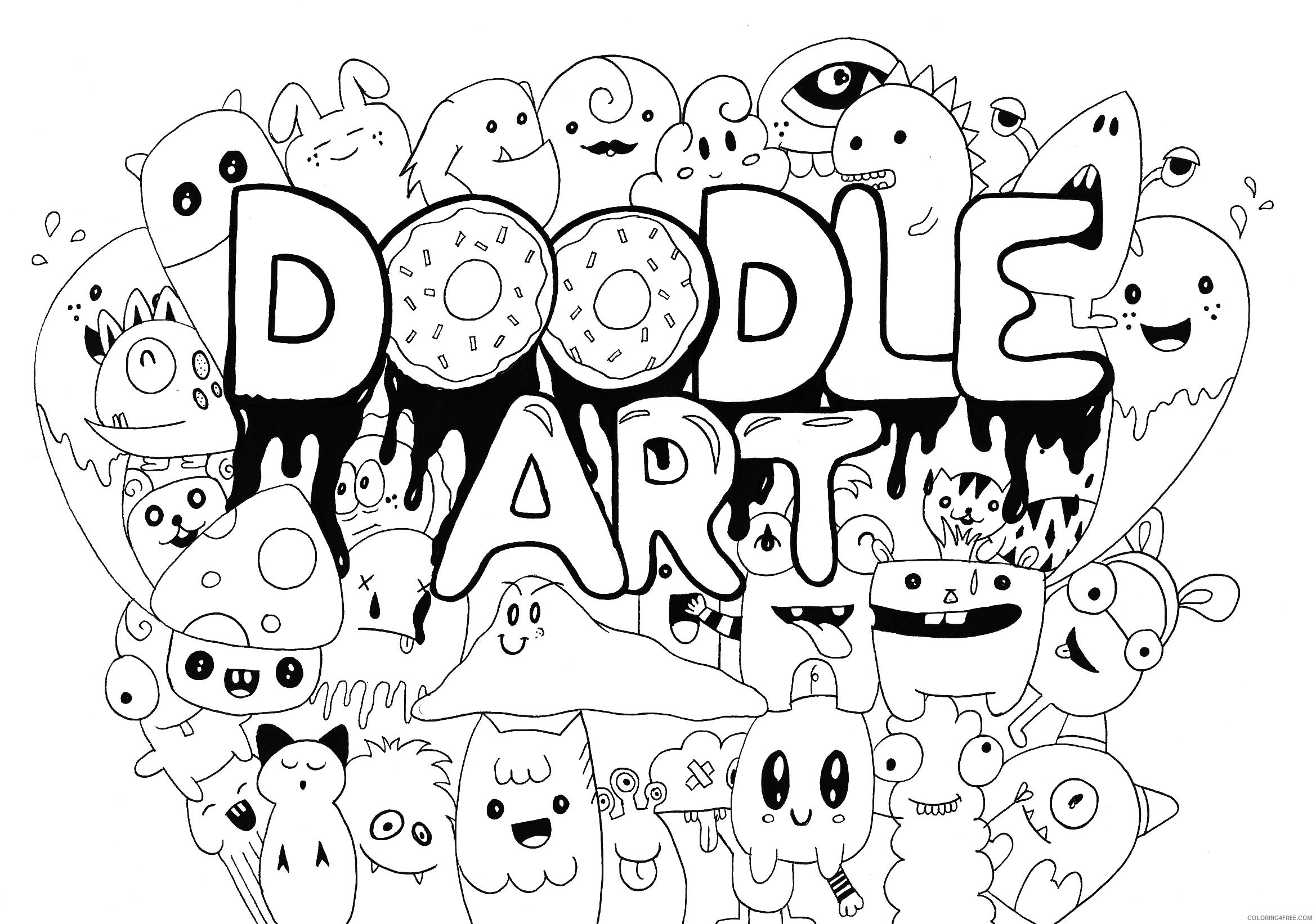 doodle art coloring pages Coloring4free