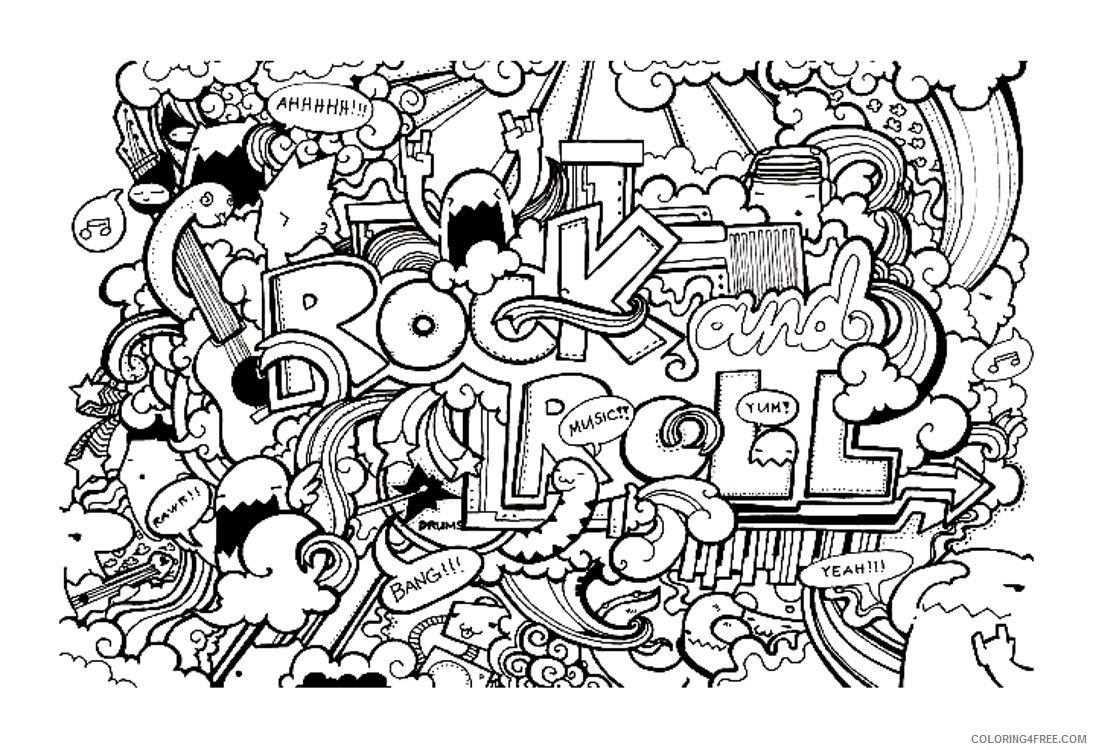 doodle art coloring pages to print Coloring4free