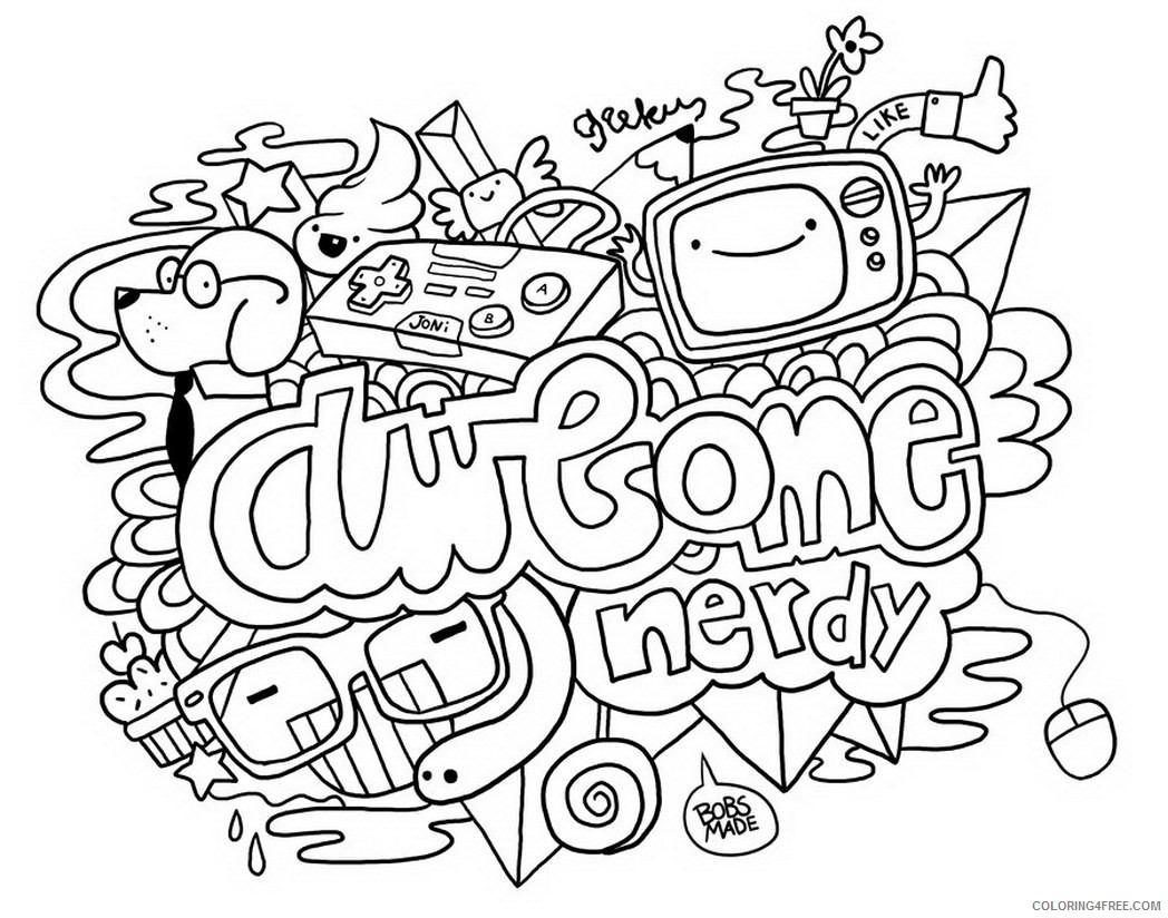doodle coloring pages awesome Coloring4free