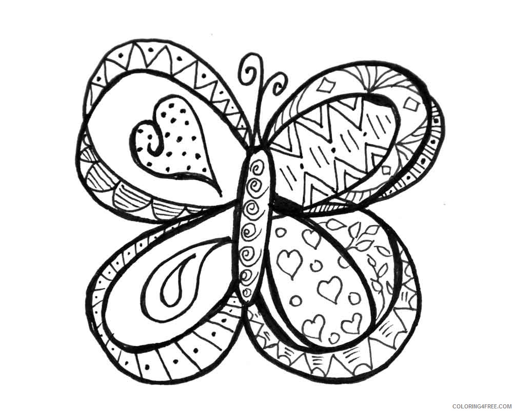 doodle coloring pages butterfly Coloring4free