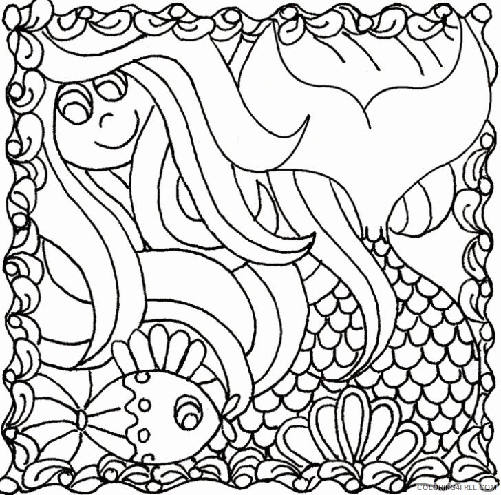 doodle coloring pages mermaid Coloring4free