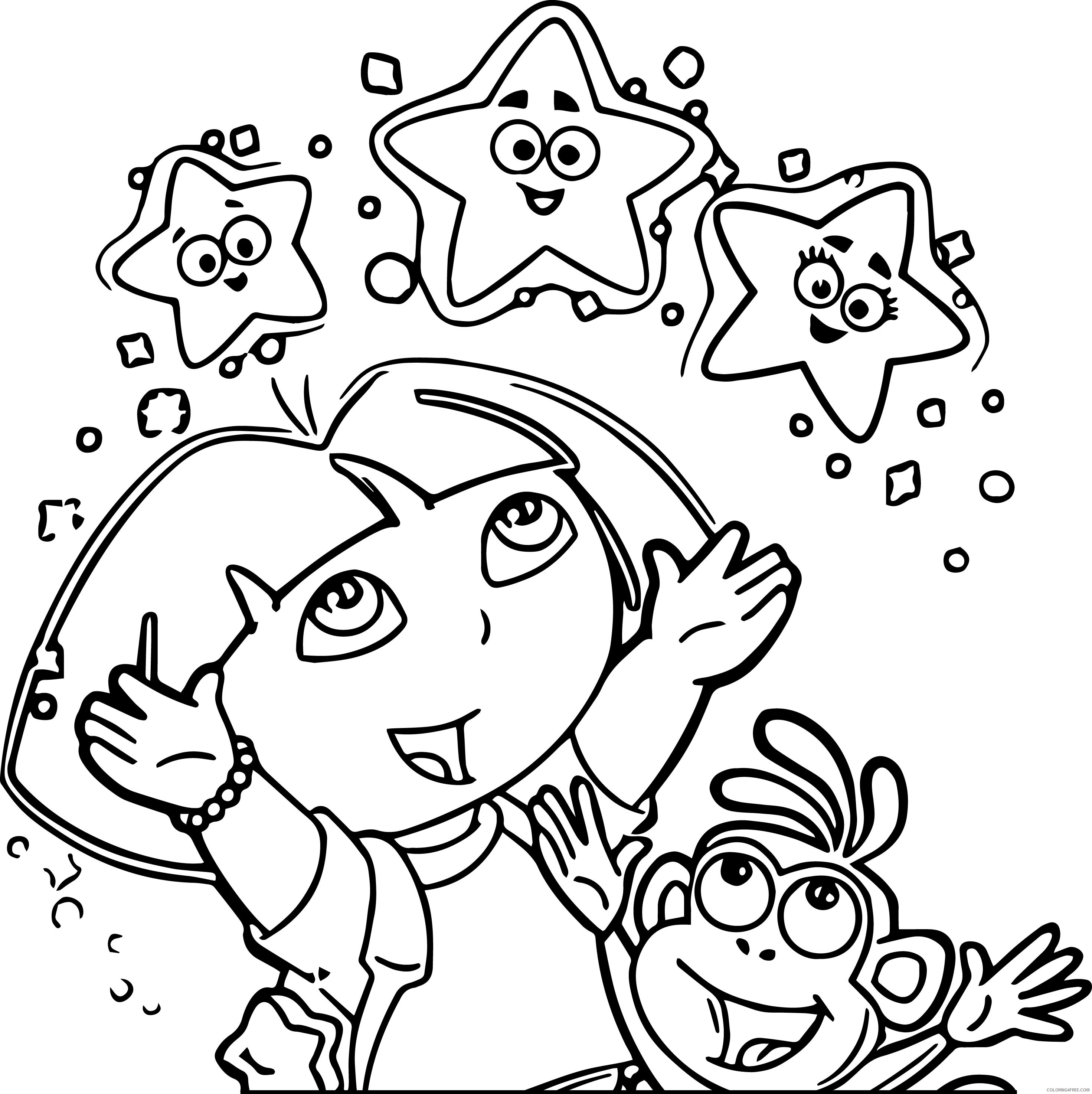 dora coloring pages explorer stars Coloring4free