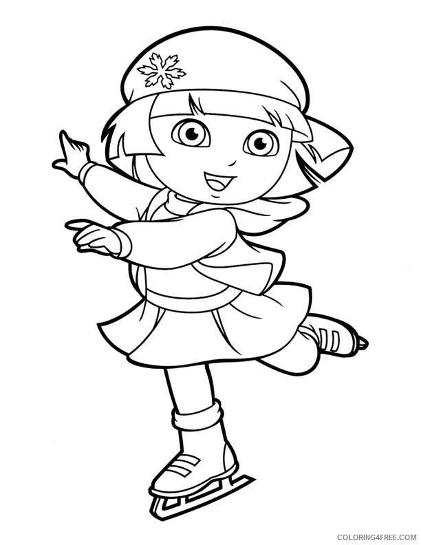 dora coloring pages ice skating Coloring4free