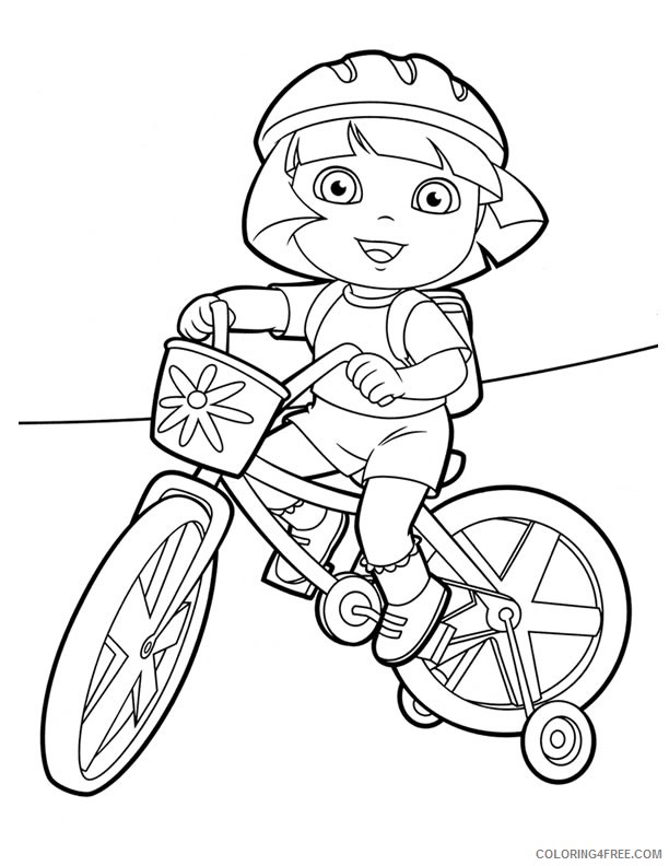 dora coloring pages riding bicycle Coloring4free