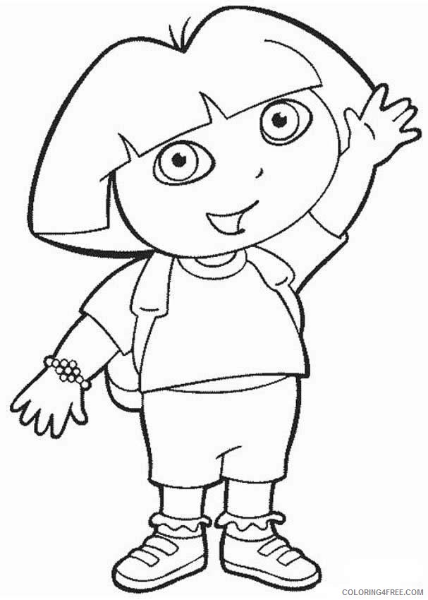dora coloring pages waving Coloring4free
