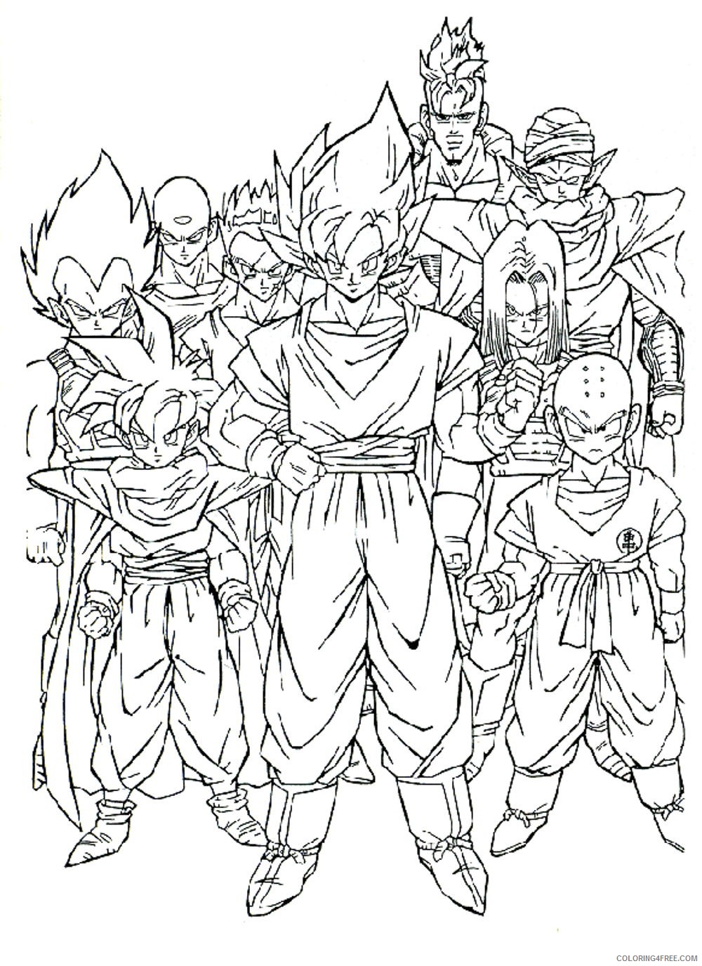 dragon ball z coloring pages all characters Coloring4free