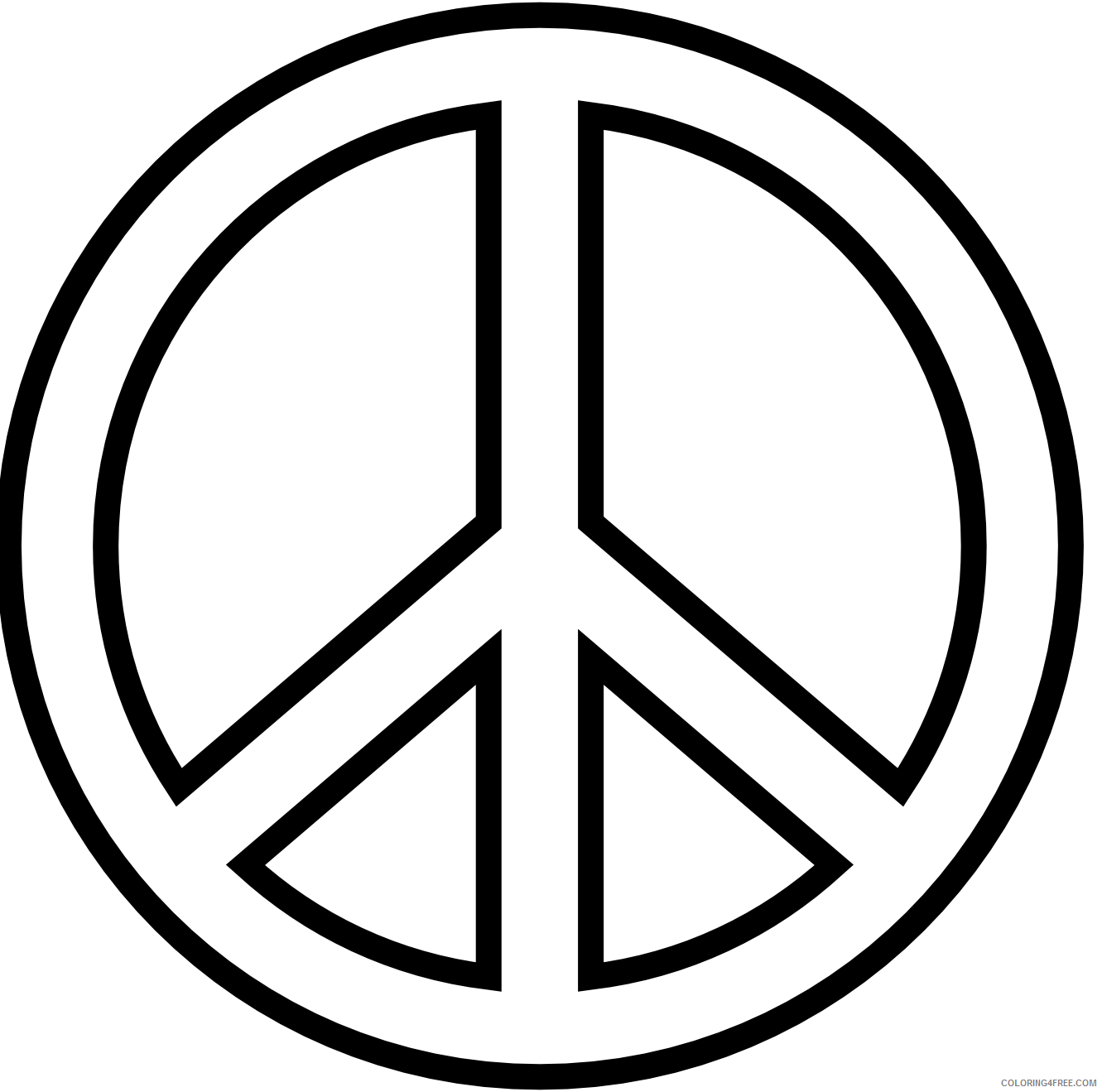 easy peace sign coloring pages Coloring4free