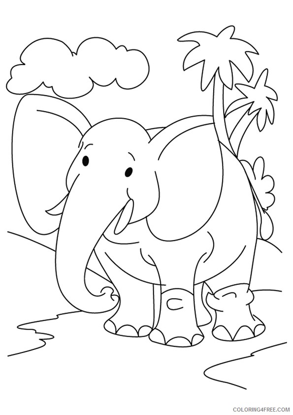 elephant coloring pages for kindergarten Coloring4free